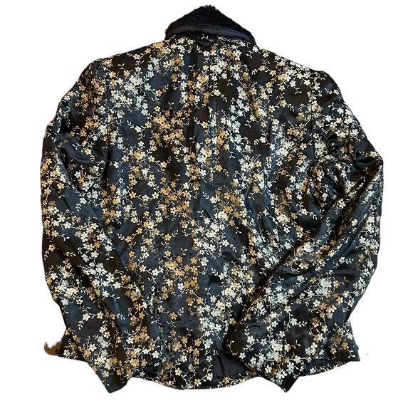 Scott McClintock Millennium 2000 Faux Fur Jacket 14 Evening Formal Y2K Floral - Picture 1 of 6